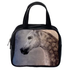 Grey Arabian Horse Classic Handbags (one Side)