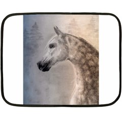 Grey Arabian Horse Fleece Blanket (mini) by TwoFriendsGallery