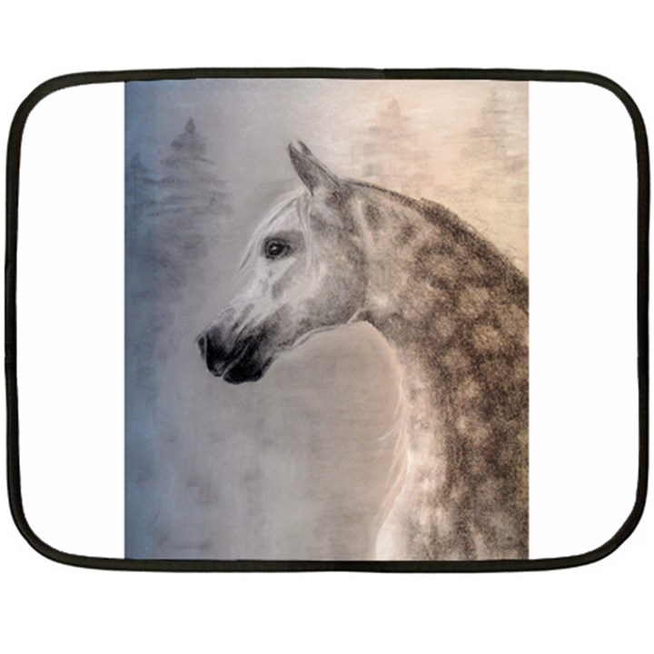 Grey Arabian Horse Fleece Blanket (Mini)