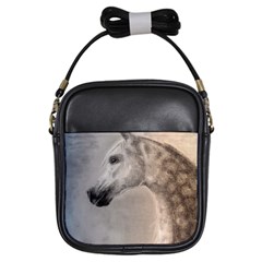 Grey Arabian Horse Girls Sling Bags