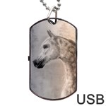 Grey Arabian Horse Dog Tag USB Flash (One Side) Front