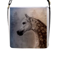 Grey Arabian Horse Flap Messenger Bag (l) 