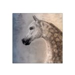 Grey Arabian Horse Satin Bandana Scarf Front