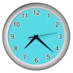 Blue Wall Clock (silver)