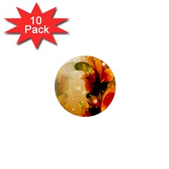 Awesome Colorful, Glowing Leaves  1  Mini Magnet (10 Pack)  by FantasyWorld7