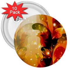 Awesome Colorful, Glowing Leaves  3  Buttons (10 Pack)  by FantasyWorld7