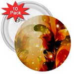 Awesome Colorful, Glowing Leaves  3  Buttons (10 pack)  Front