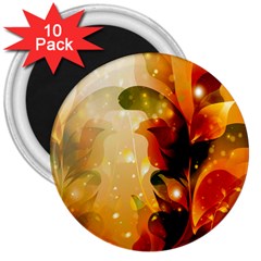 Awesome Colorful, Glowing Leaves  3  Magnets (10 Pack)  by FantasyWorld7