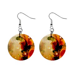 Awesome Colorful, Glowing Leaves  Mini Button Earrings