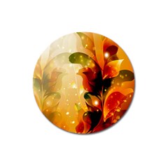 Awesome Colorful, Glowing Leaves  Magnet 3  (round)