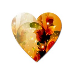 Awesome Colorful, Glowing Leaves  Heart Magnet