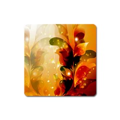 Awesome Colorful, Glowing Leaves  Square Magnet by FantasyWorld7