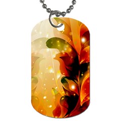 Awesome Colorful, Glowing Leaves  Dog Tag (one Side) by FantasyWorld7