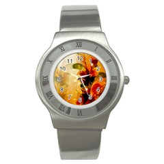 Awesome Colorful, Glowing Leaves  Stainless Steel Watches by FantasyWorld7