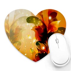 Awesome Colorful, Glowing Leaves  Heart Mousepads by FantasyWorld7