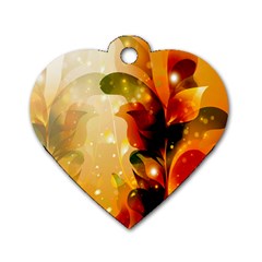 Awesome Colorful, Glowing Leaves  Dog Tag Heart (one Side)