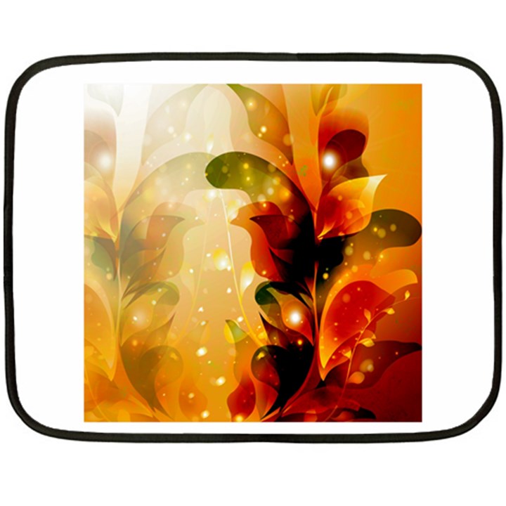 Awesome Colorful, Glowing Leaves  Double Sided Fleece Blanket (Mini) 