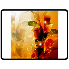 Awesome Colorful, Glowing Leaves  Fleece Blanket (large) 