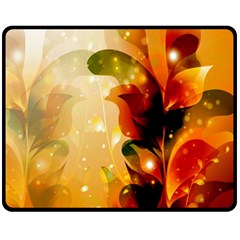 Awesome Colorful, Glowing Leaves  Fleece Blanket (medium) 