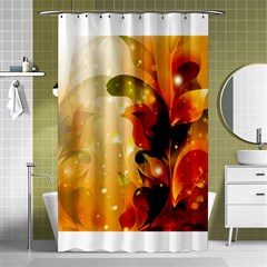 Awesome Colorful, Glowing Leaves  Shower Curtain 48  X 72  (small)  by FantasyWorld7