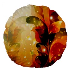 Awesome Colorful, Glowing Leaves  Large 18  Premium Round Cushions