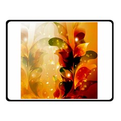 Awesome Colorful, Glowing Leaves  Double Sided Fleece Blanket (small) 