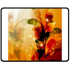 Awesome Colorful, Glowing Leaves  Double Sided Fleece Blanket (medium) 