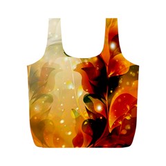 Awesome Colorful, Glowing Leaves  Full Print Recycle Bags (m)  by FantasyWorld7