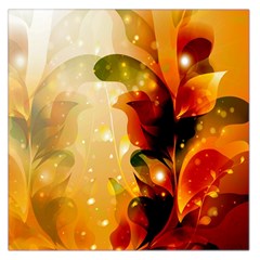 Awesome Colorful, Glowing Leaves  Large Satin Scarf (square)