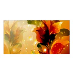 Awesome Colorful, Glowing Leaves  Satin Shawl