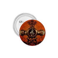 Wonderful Golden Clef On A Button With Floral Elements 1 75  Buttons