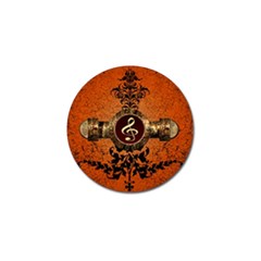 Wonderful Golden Clef On A Button With Floral Elements Golf Ball Marker (4 Pack) by FantasyWorld7