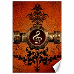 Wonderful Golden Clef On A Button With Floral Elements Canvas 12  x 18   11.88 x17.36  Canvas - 1