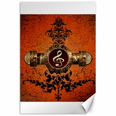 Wonderful Golden Clef On A Button With Floral Elements Canvas 20  X 30  