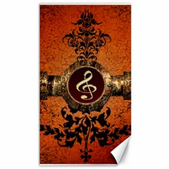 Wonderful Golden Clef On A Button With Floral Elements Canvas 40  X 72  