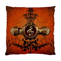 Wonderful Golden Clef On A Button With Floral Elements Standard Cushion Case (one Side)  by FantasyWorld7