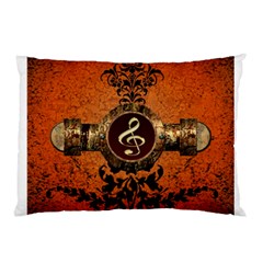 Wonderful Golden Clef On A Button With Floral Elements Pillow Cases by FantasyWorld7