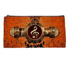 Wonderful Golden Clef On A Button With Floral Elements Pencil Cases by FantasyWorld7