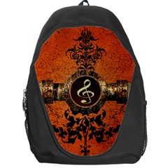 Wonderful Golden Clef On A Button With Floral Elements Backpack Bag by FantasyWorld7