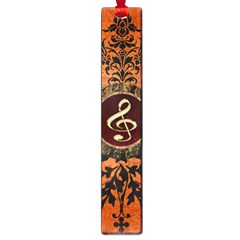 Wonderful Golden Clef On A Button With Floral Elements Large Book Marks