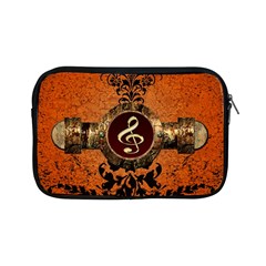 Wonderful Golden Clef On A Button With Floral Elements Apple Ipad Mini Zipper Cases