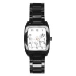 Logosquare Stainless Steel Barrel Watch Front