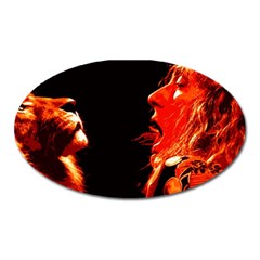 Robert And The Lion Oval Magnet