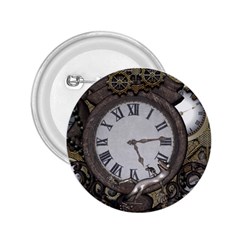 Steampunk, Awesome Clocks With Gears, Can You See The Cute Gescko 2 25  Buttons