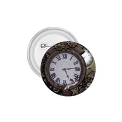 Steampunk, Awesome Clocks With Gears, Can You See The Cute Gescko 1 75  Buttons