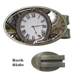 Steampunk, Awesome Clocks With Gears, Can You See The Cute Gescko Money Clips (oval) 