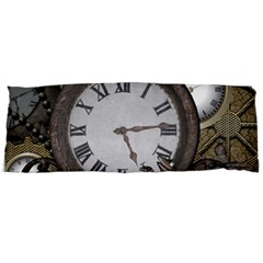 Steampunk, Awesome Clocks With Gears, Can You See The Cute Gescko Body Pillow Cases Dakimakura (two Sides) 