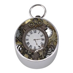 Steampunk, Awesome Clocks With Gears, Can You See The Cute Gescko Mini Silver Compasses