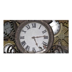 Steampunk, Awesome Clocks With Gears, Can You See The Cute Gescko Satin Shawl by FantasyWorld7