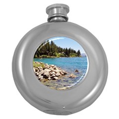 Nevada Lake Tahoe  Round Hip Flask (5 Oz) by TwoFriendsGallery